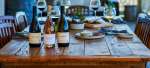 Table with food and wine